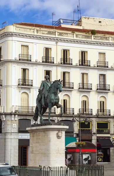Statue af kong Charles III, Madrid - Stock-foto