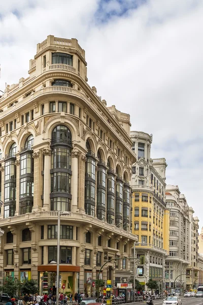 Gran via rua, madrid — Fotografia de Stock