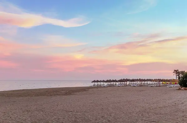 Strand, Torremolinos, Spanyolország. — Stock Fotó