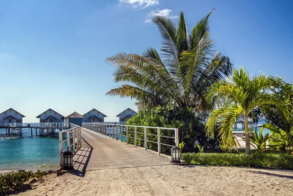 Beach bungalows, Maldiven — Stockfoto