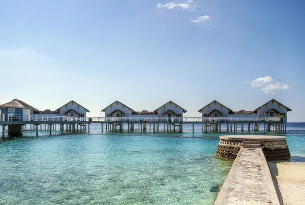 Beach bungalows, Maldives — Stock Photo, Image