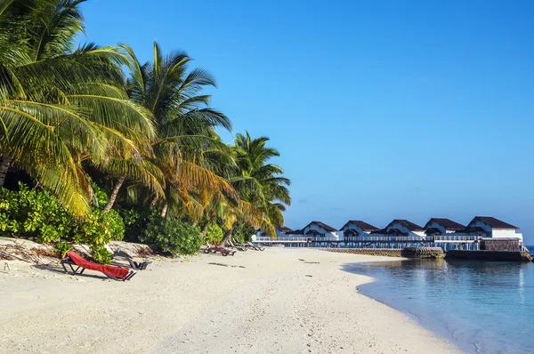 Beach bungalows, Maldives — Stock Photo, Image