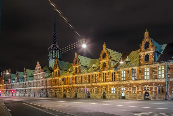 Borsen (de stock exchange) in avond, Kopenhagen — Stockfoto