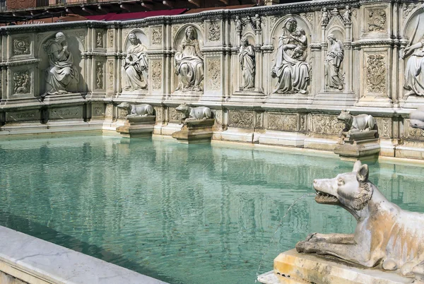 Fonte Gaia, Siena, Itálie. — Stock fotografie