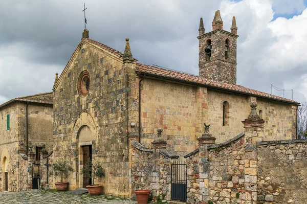 Igreja de Santa Maria, Monteriggioni, Itália — Fotografia de Stock