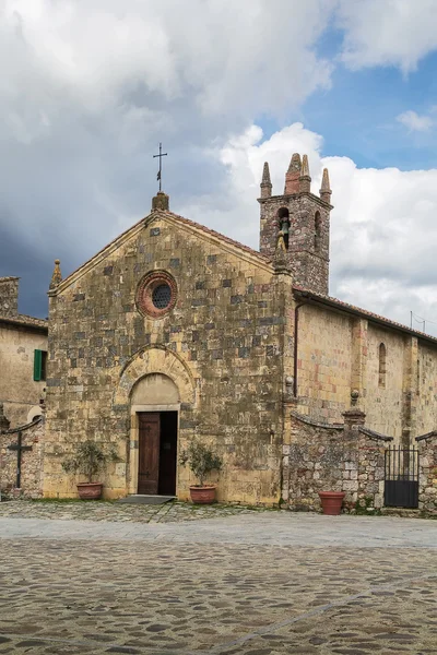 Igreja de Santa Maria, Monteriggioni, Itália — Fotografia de Stock