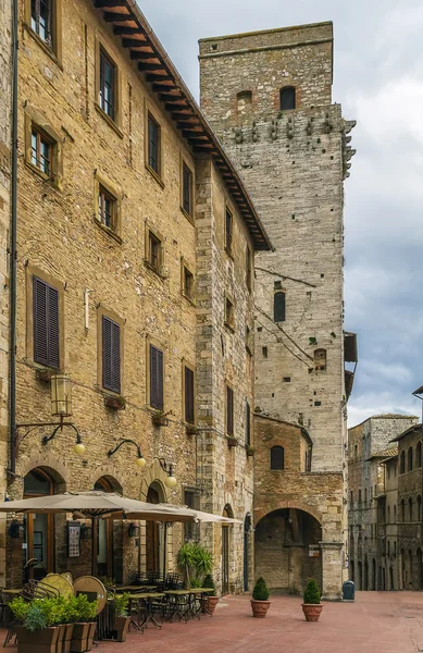 Straat in San Gimignano, Italië — Stockfoto