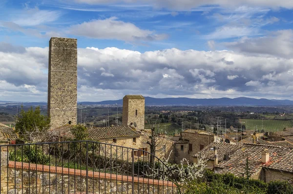 Uitzicht op San Gimignano, Italië — Stockfoto