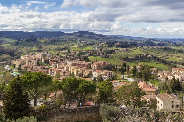 Pohled na San Gimignano, Itálie — Stock fotografie