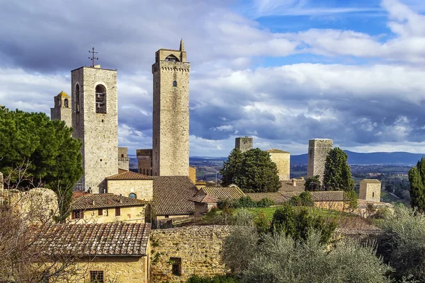 Blick auf den Turm von San Gimignano, Italien — Stockfoto