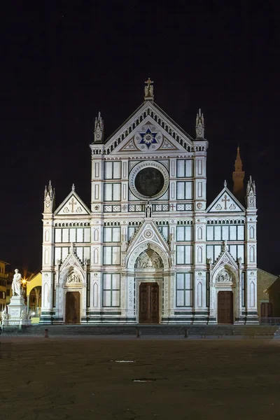 Santa Croce Bazilikası akşam, Florence, İtalya — Stok fotoğraf