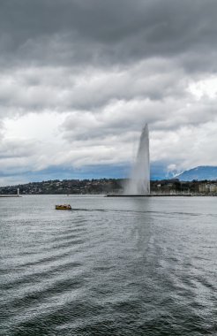 Geneva Gölü çeşme, İsviçre ile görünümünü