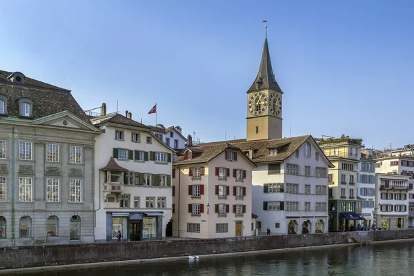 Damm des Limmatflusses, Zürich — Stockfoto
