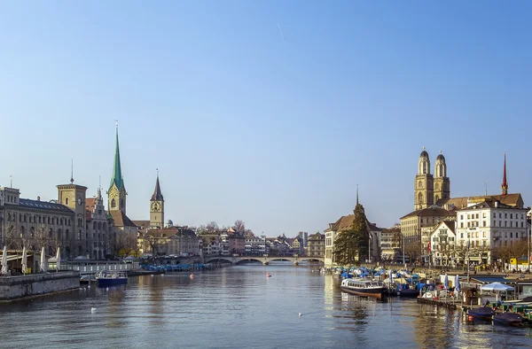 Râul Limmat din Zurich — Fotografie, imagine de stoc