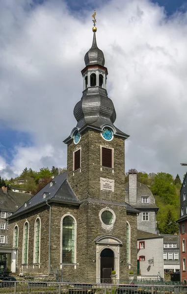 Protestantiska kyrkan i Monschau, Tyskland — Stockfoto