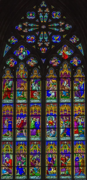Glas in lood raam — Stockfoto