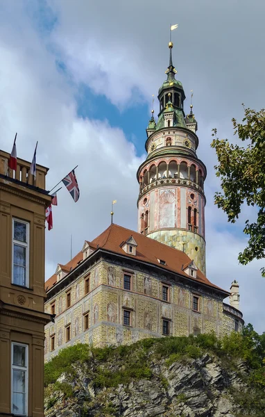 Cesky Krumlov slott tower — Stockfoto