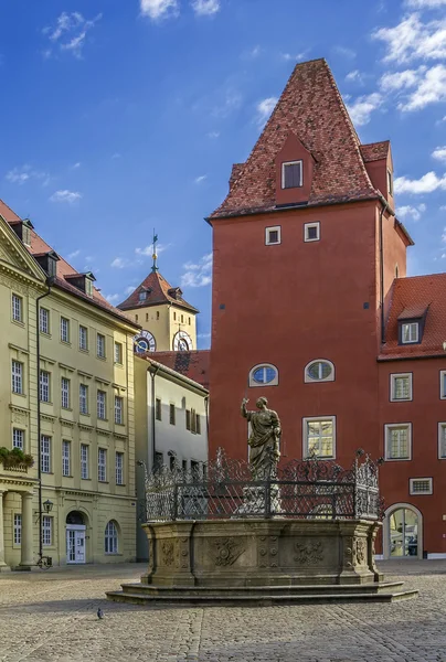 Haidplatz náměstí v Regensburg, Německo — Stock fotografie