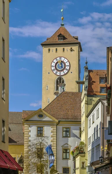 Városháza-torony, Regensburg, Németország — Stock Fotó