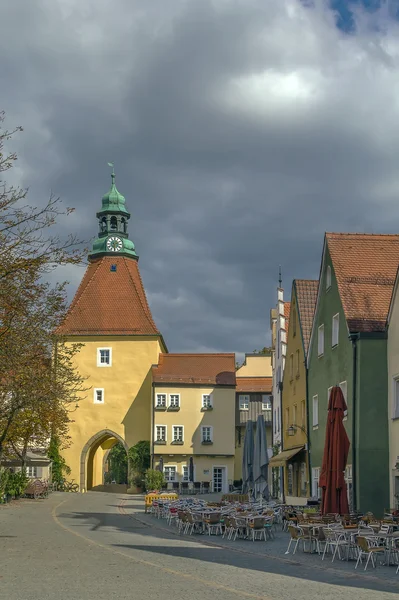 Vista della porta della torre, Weiden in der Oberpfalz, Germania — Foto Stock