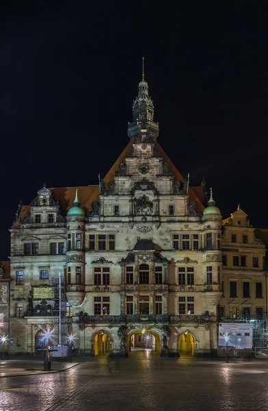 Georgentor på natten, Dresden, Tyskland — Stockfoto