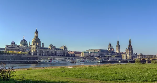 Panorama della città vecchia di Dresda, Sassonia, Germania — Foto Stock
