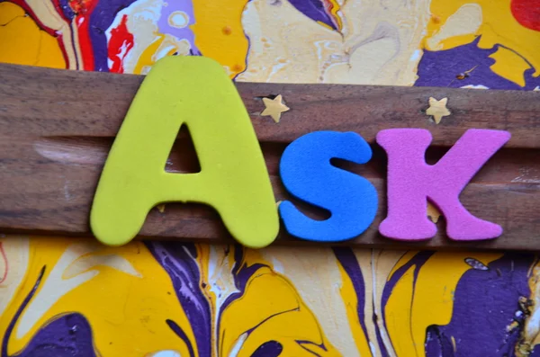 Preguntar palabra en abstracto — Foto de Stock