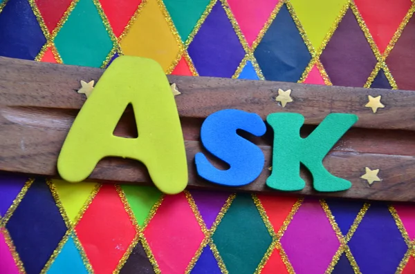 Preguntar palabra en abstracto — Foto de Stock