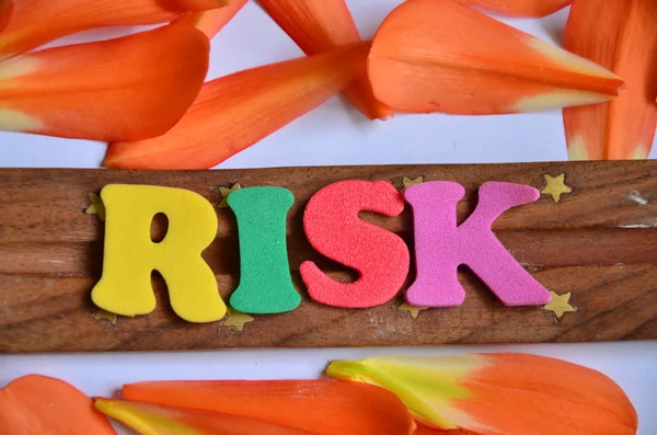 Slovo riziko na abstraktní — Stock fotografie
