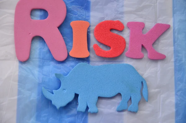 WORD RISK ON   ABSTRACT — Stock Photo, Image