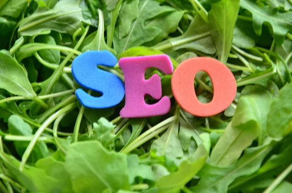 yeşil bir arka plan üzerinde kelime seo