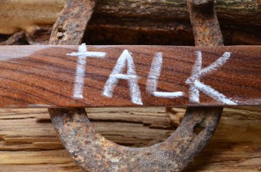 bir arka plan üzerinde kelime konuşmak