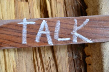 bir arka plan üzerinde kelime konuşmak