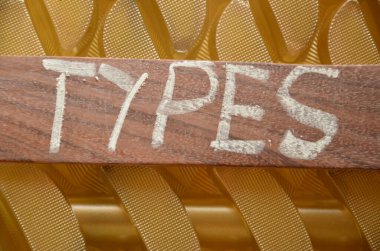 Tahta harflerle renklendirilmiş kelime.