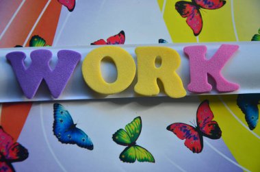 bir arka plan üzerinde kelime çalışması