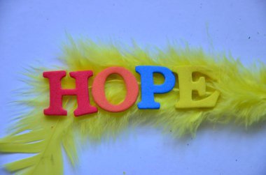 bir arka plan üzerinde kelime umut