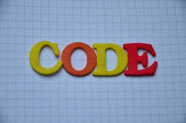 Renkli arkaplanda kelime kodu