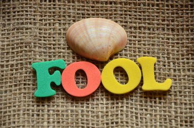 word fool on abstract background