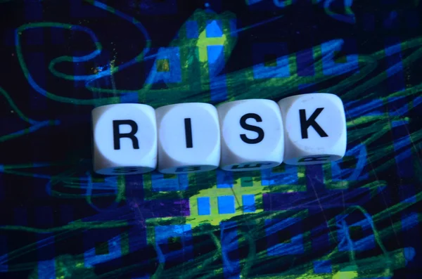 Slovo riziko a resumé — Stock fotografie
