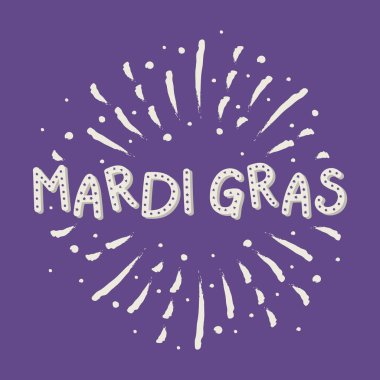 Mardi Gras partisi - renk sıçrama ile renkli afiş. Vektör