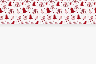 Noel arkaplanı kavramı ve el çizimi ağaçlar. Vektör