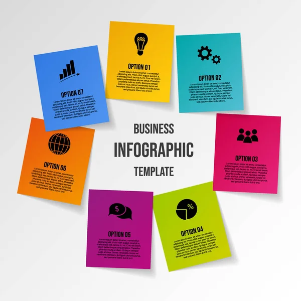 Business Infographic Icons Timeline Vector — Stock Vector