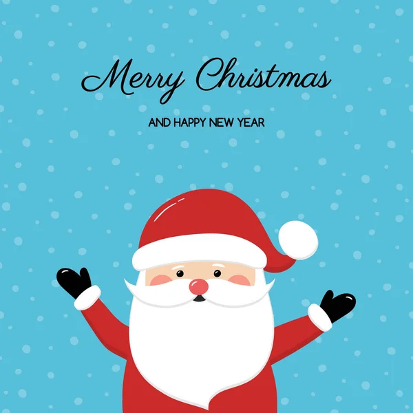 Tarjeta Navidad Con Santa Claus Deseos Vector — Vector de stock