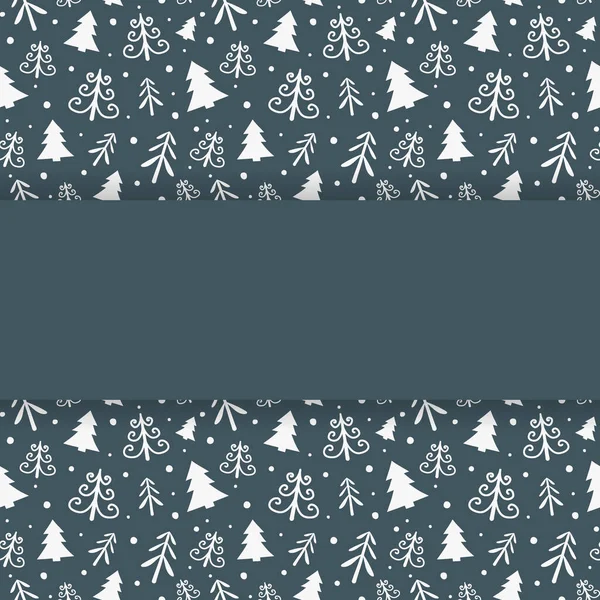 Концепція Різдвяного Фону Намальованими Руками Деревами Векторні — стоковий вектор