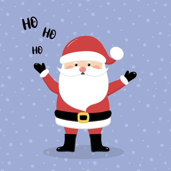 Joyeux Père Noël Sur Fond Flocons Neige Élément Noël Vecteur — Image vectorielle