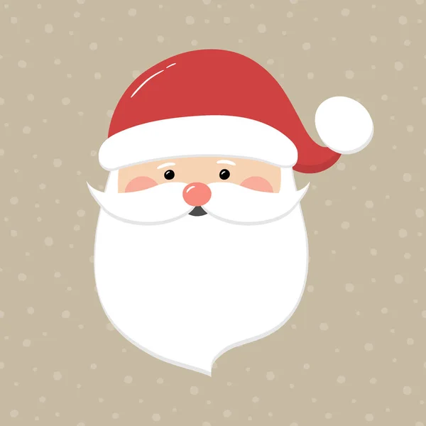 Père Noël Tête Sur Fond Avec Des Flocons Neige Décoration — Image vectorielle