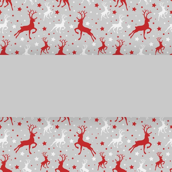 Vánoční Pozadí Slavnostní Sobí Ikony Hvězdy Vektor — Stockový vektor