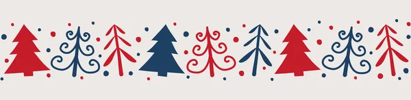 Weihnachtsbanner Mit Baum Ikonen Vektor — Stockvektor