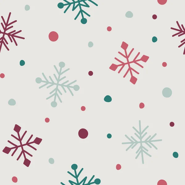 Weihnachten Muster Mit Schneeflocken Vektor — Stockvektor