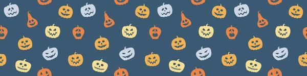 Een Spandoek Met Enge Pompoenen Halloween Textuur Vector — Stockvector